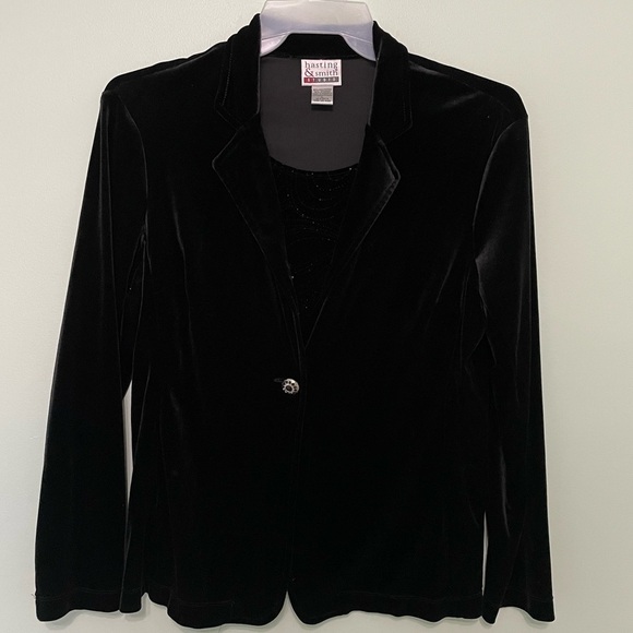 Hasting & Smith suede blazer type with attached camisole w/ sparkles size Large - Picture 1 of 6